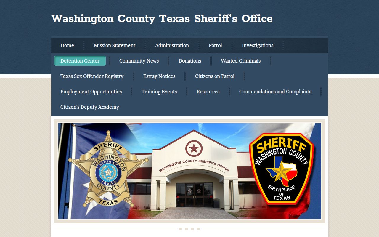 Washington County outstanding warrant information and jail operations page