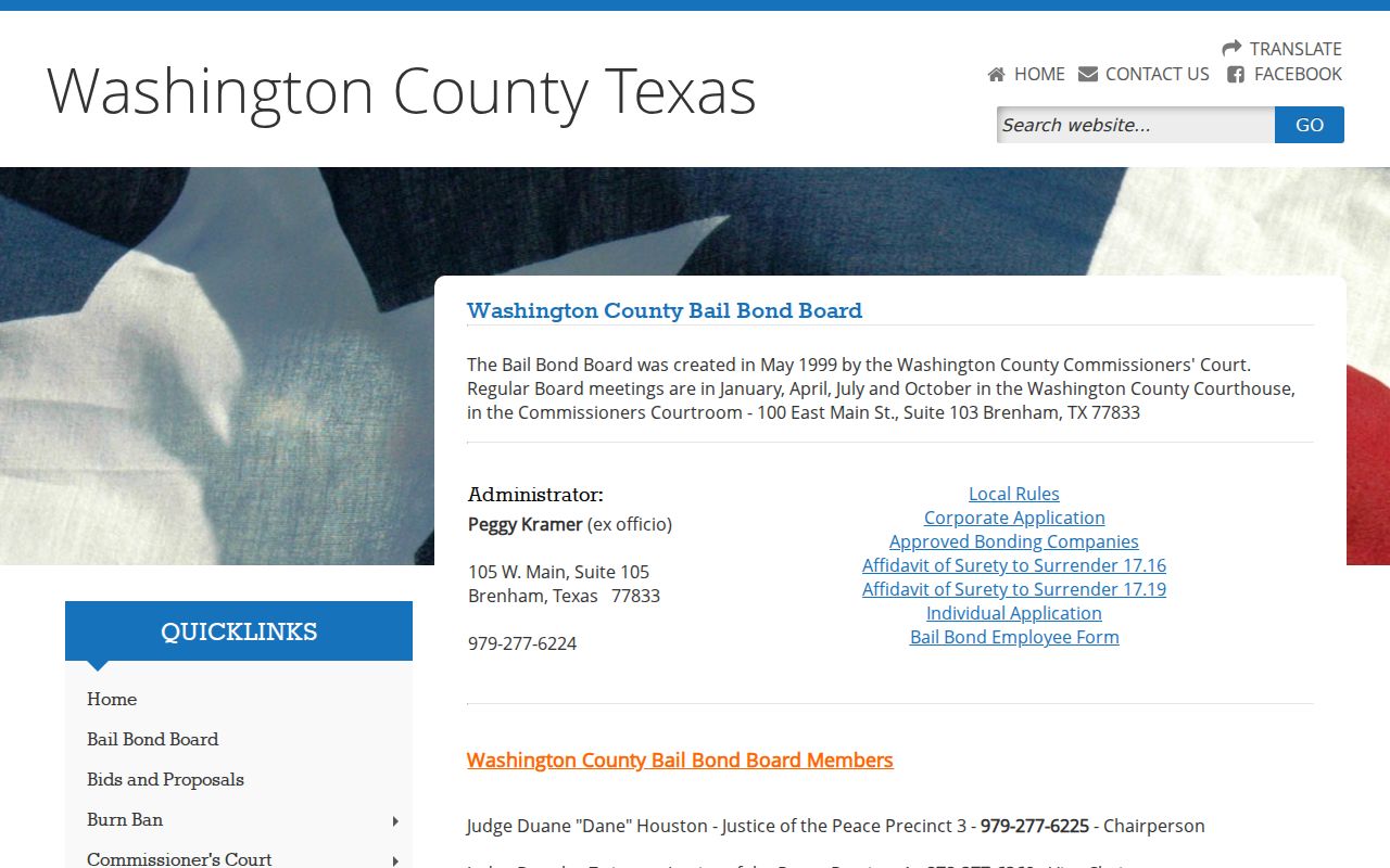 Washington County arrest warrant bond questions and Bail Bond Board information