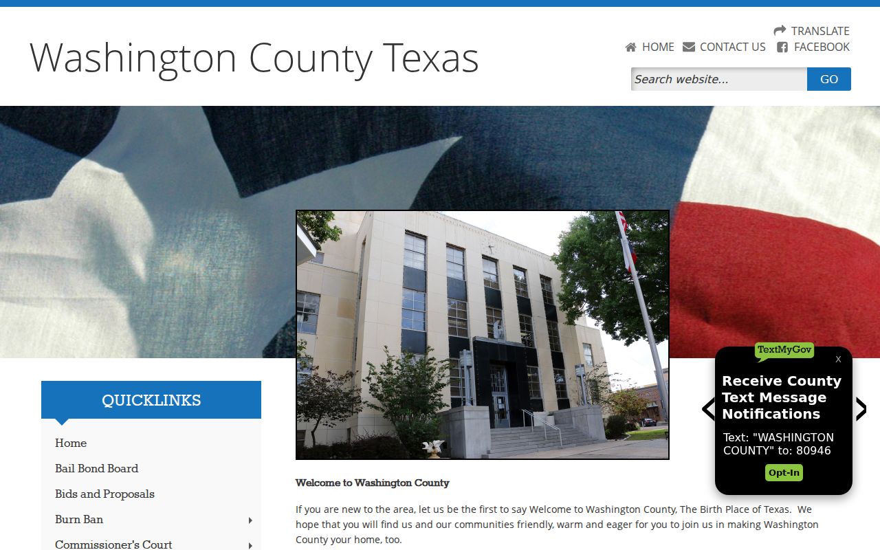 Washington County warrant lookup notice and county homepage search instructions