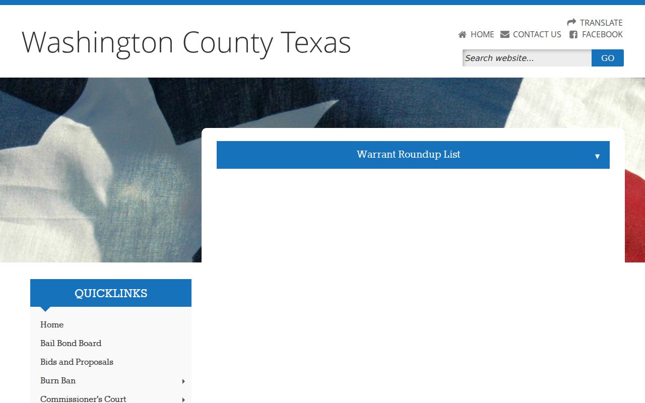 Washington County outstanding warrant status summary page